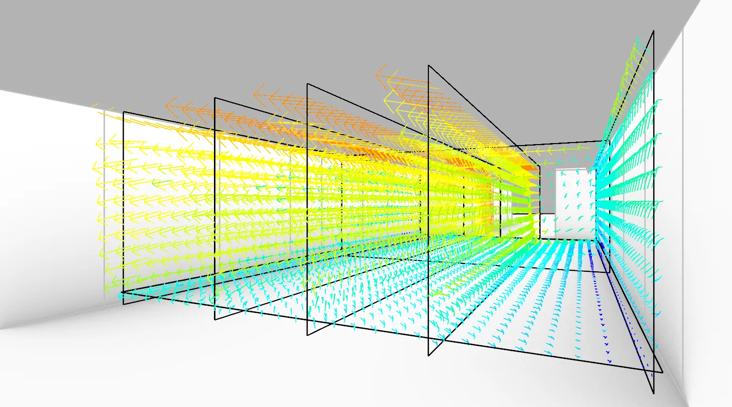 CFD wind velocity vectors across Bordeauxplatz urban canyon